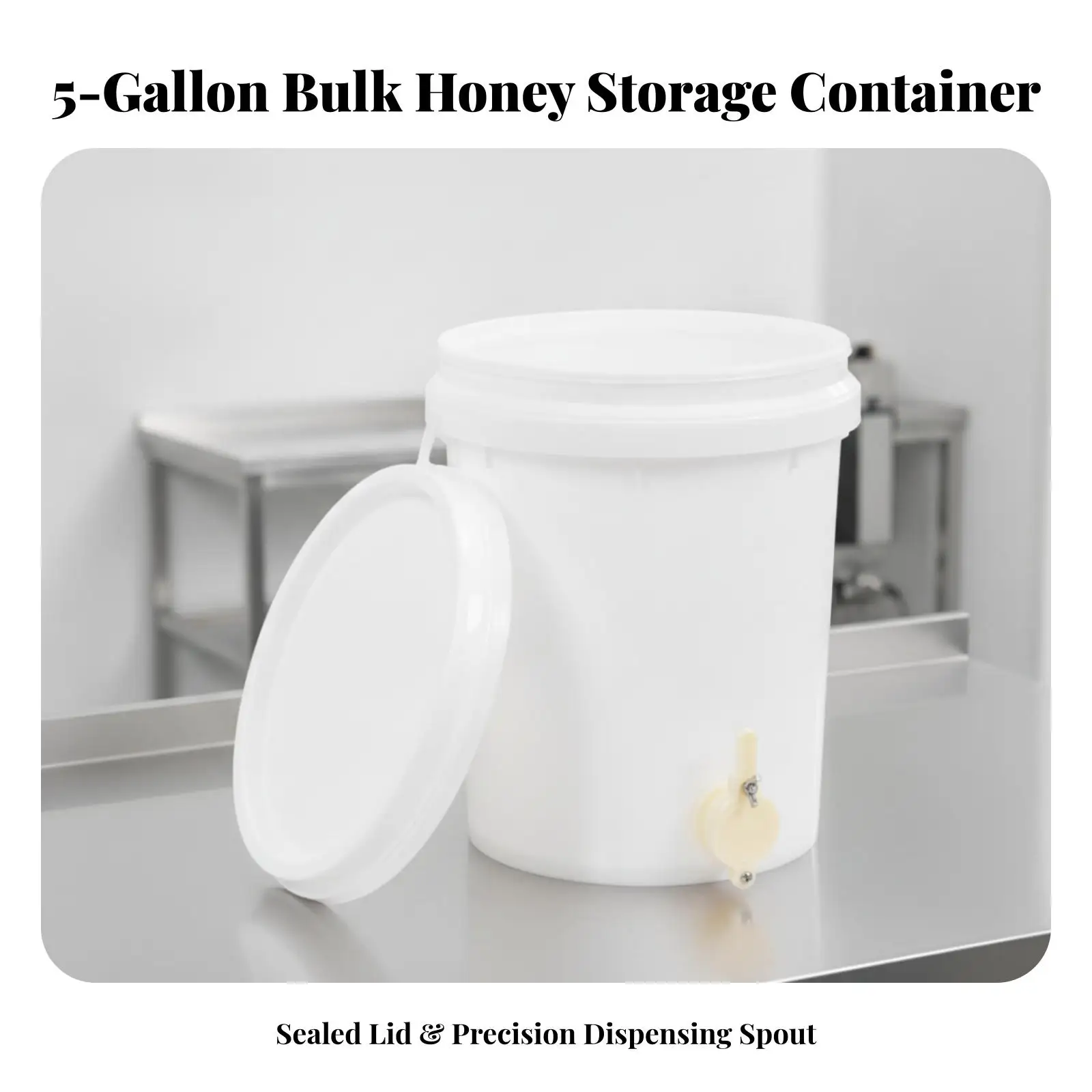 5 Gallon Honey Bucket Plastic Storage Pail with Lid for Beekeeping Processing and Pouring