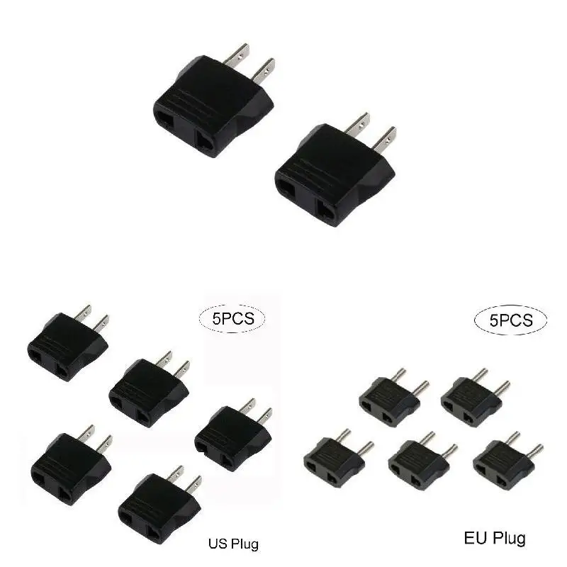 5pcs Electrical Plug Adapter Us To Eu European Power Adaptor Travel Converter 110v To 220v Conversion Adapter Plugs Socket