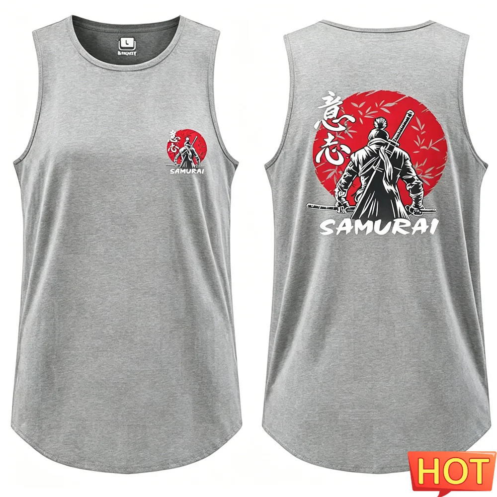 Men fitness vest Men's sleeveless T-shirt Samurai men's t-shirts and tank tops Street Breathable GMY Training vest y2k clothing