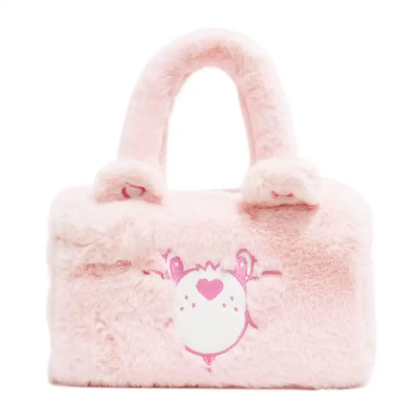 ケアベアーズぬいぐるみ手刺繍ハンドバッグソフトレインボーベア化粧バッグファッショントレンドガールホールドバッグガールぬいぐるみ