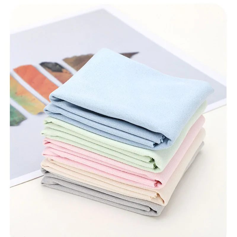 

30*30CM Suede Cleaning Cloth for Sunglasses Camera Computer Lens Wiping Cloth Remove Oil Dedusting Cleaner Wipes Customized Logo