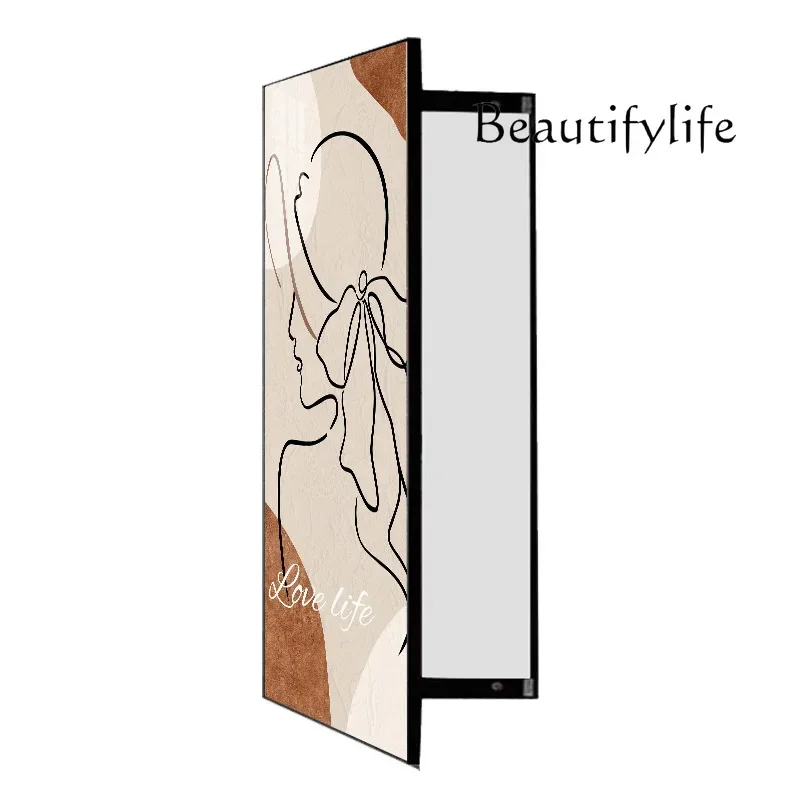 

FG28Dance mirror invisible full body push-pull hidden opening and closing makeup fitting wall hanging household full-length mir