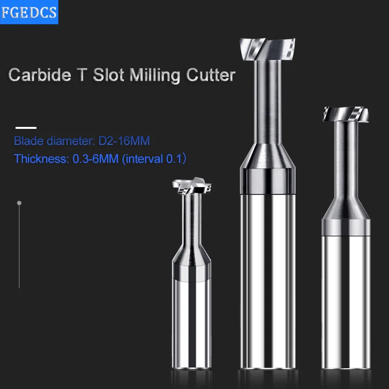 T-Slot fresa, liga de aço de tungstênio, ferramentas CNC, usinagem de metais, Groove T Tipo End Mills, 2mm, 3mm, 4mm, 5mm, 6mm, 8mm