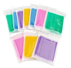 Disposable 100pcs/Bag Eyelash Extension Micro Cotton Swabs Graft Lashes Glue Cleaning Swab Makeup Mini Clean Applicator Sticks