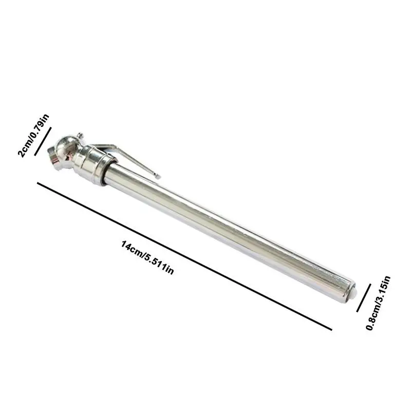 Portable Silver Car Styling Pressure Gauge 5-50 PSI Durable Pen Shape Tire/Tyre Tire Pressure Meter Head Air Chuck Tools