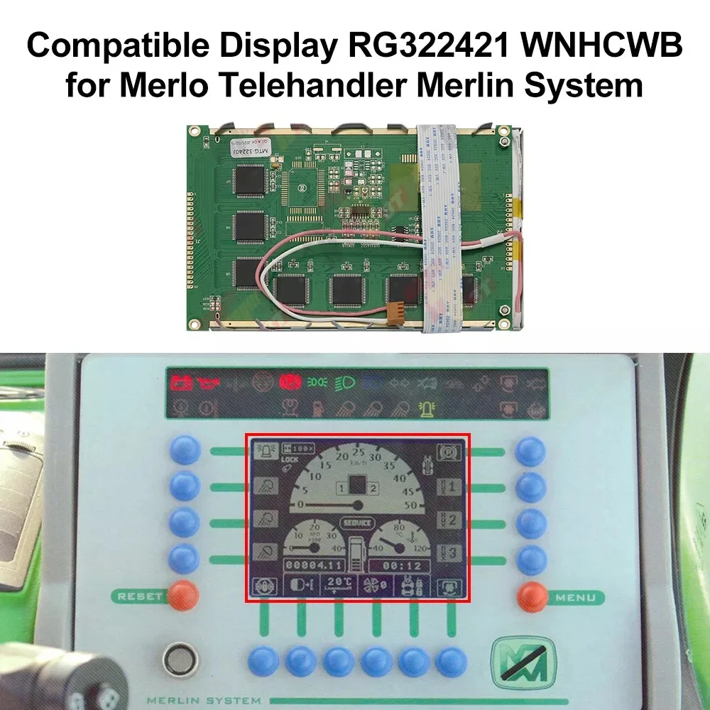 Compatible Display RG322421 WNHCWB for Merlo Telehandler Merlin System