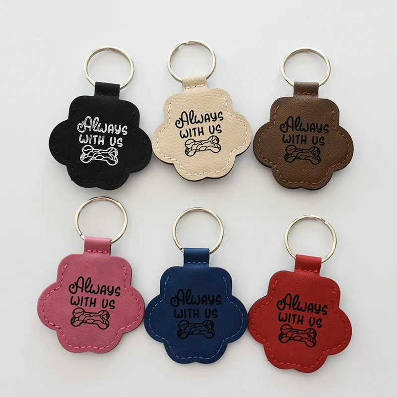 20pcs/lot Blank Pet Hair Collection Commemorative Key Chains For Laser Engraving Variety DIY