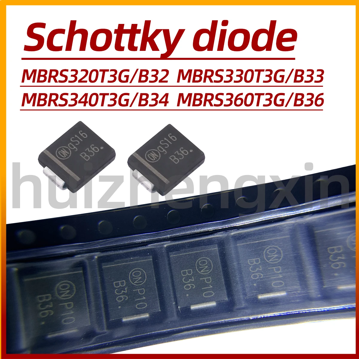10PCS MBRS320T3G B32 MBRS330T3G B33 MBRS340T3G B34 MBRS360T3G B36 SMC/DO-214AB Schottky diode
