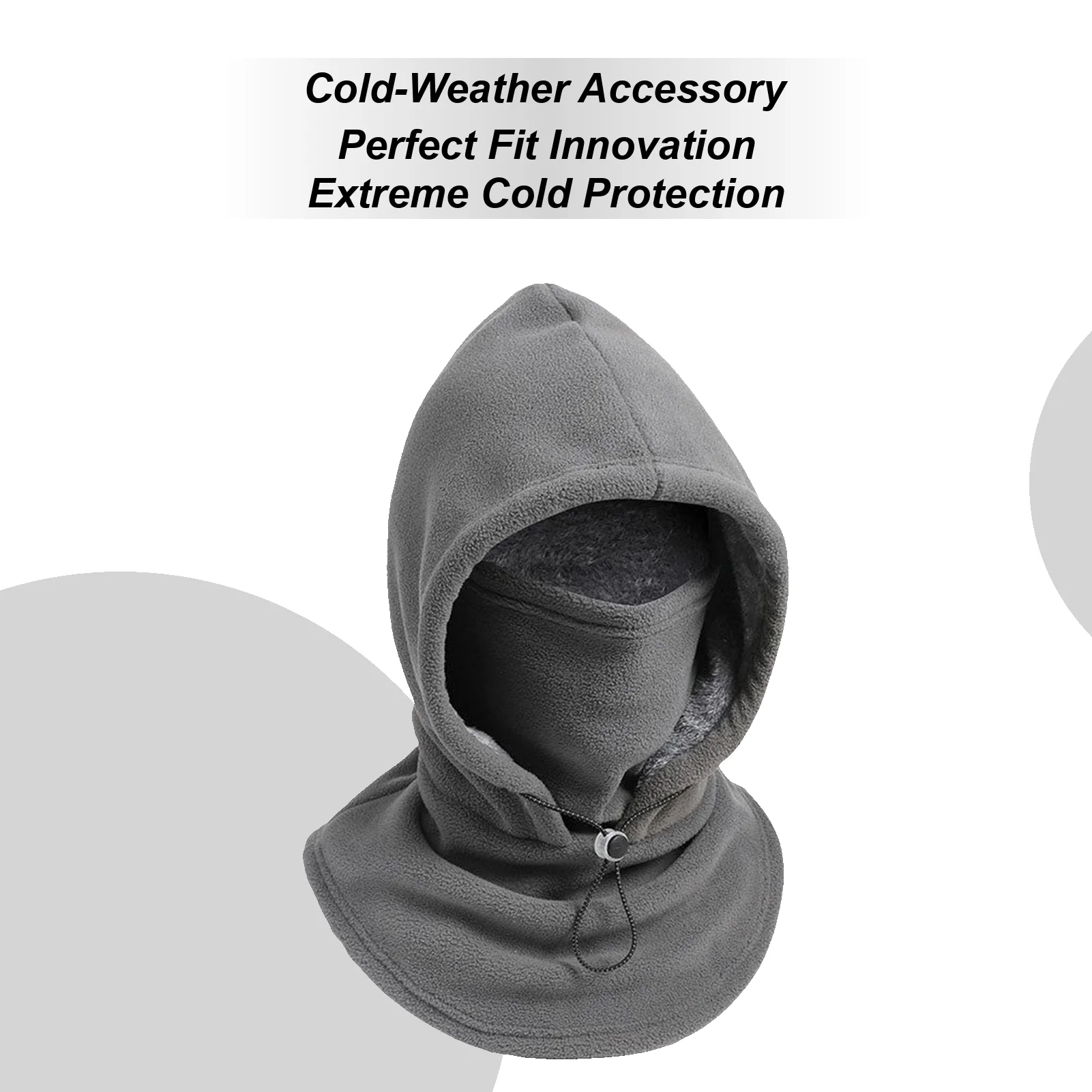 

Fleece Hood Warm Windproof Breathable Adjustable Drawstring Headwear Warm Winter Hat For Cold Weather Cycling Outdoor Work