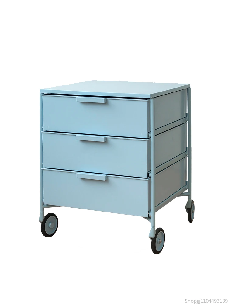 خزانة بجانب السرير دوارة متنقلة، عربة مصممة من الدوبامين ذات مساحة صغيرة، خزانة تخزين للوجبات الخفيفة