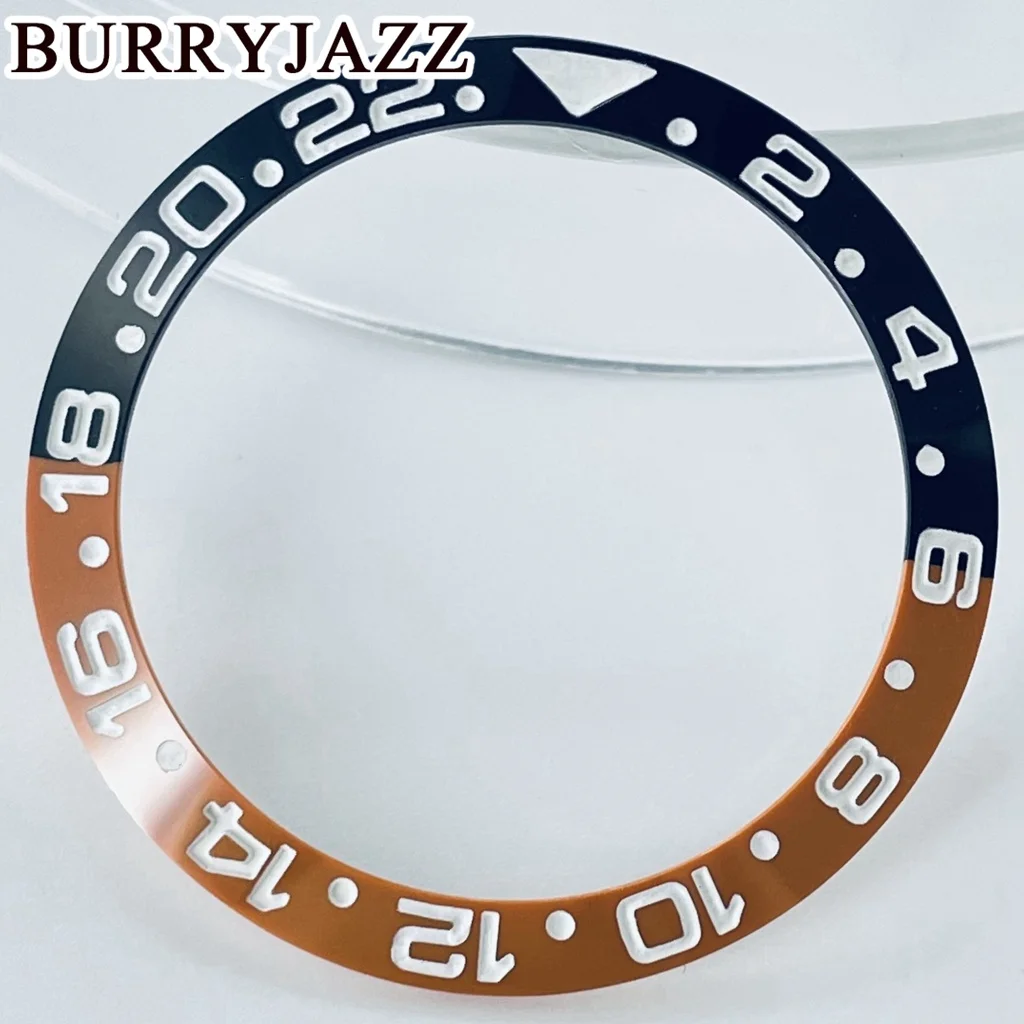 Burryjazz 38มม. แหวนเซรามิก, นาฬิกาสไตล์นักประดาน้ำ GMT สำหรับ40มม. เปลี่ยนเคสอุปกรณ์เสริมแหวนดำน้ำ