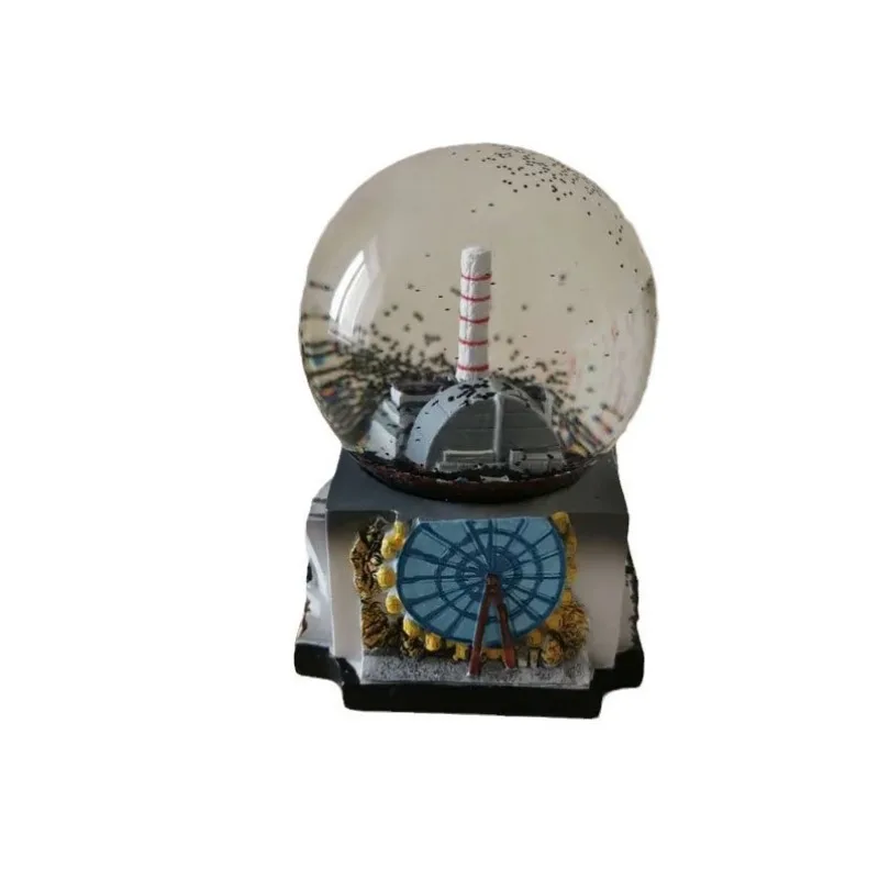 3Pcs Chernobyl Snow Globe Mini Resin Snowball Ornament Creative Souvenir Desktop Decor Collectible Gift