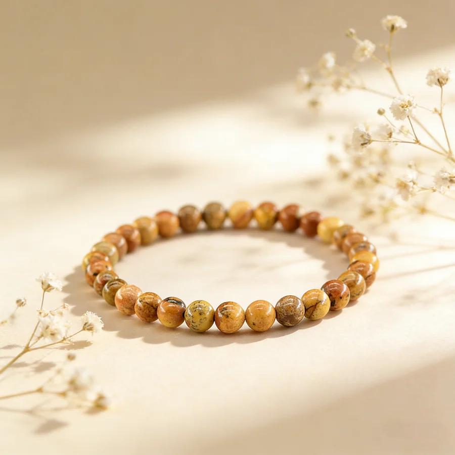 Natural Picture Stone Bead Elastic Bracelet For Women Men Amethyst Quartz Agate Black Onyx Beads Bracelet Female Jewelry Bangle