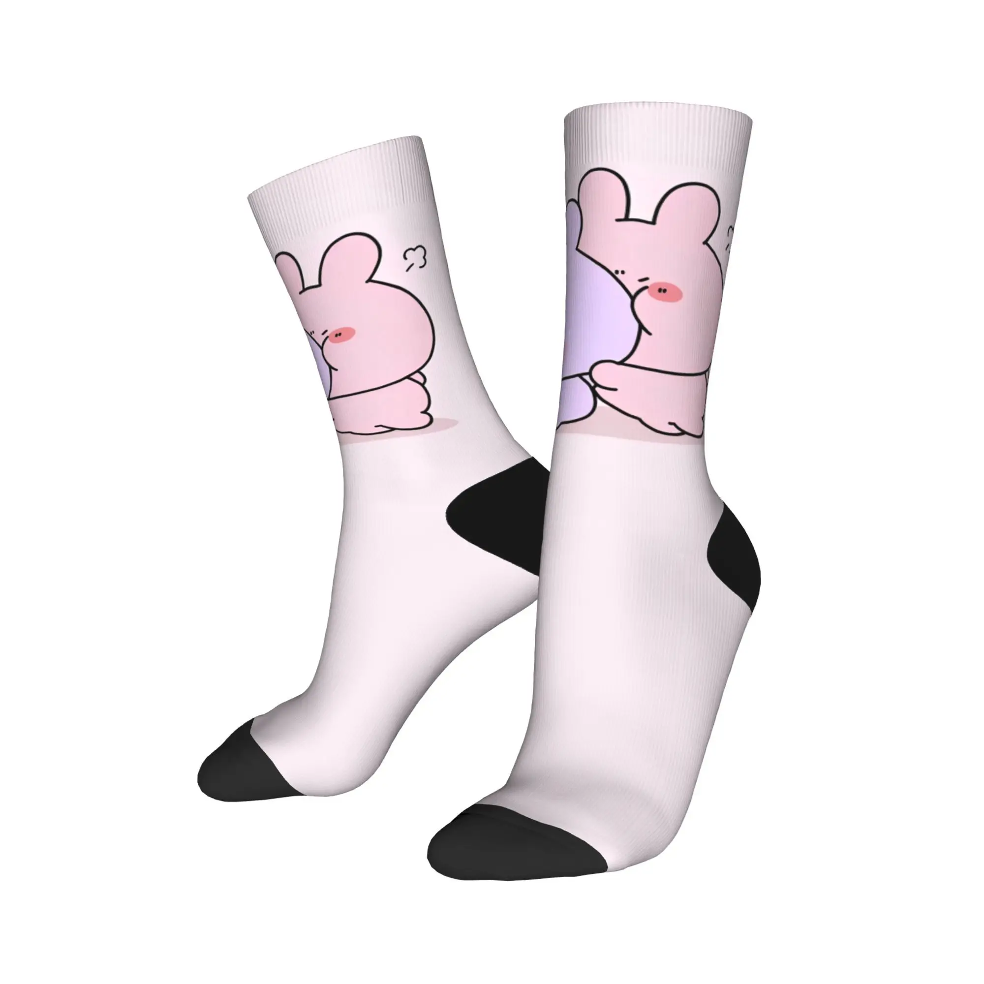 

Asamimichaan Asleep Cartoon Socks Men Women Polyester Funny Happy Kawaii Asamimi Socks Crazy Middle Tube Socks