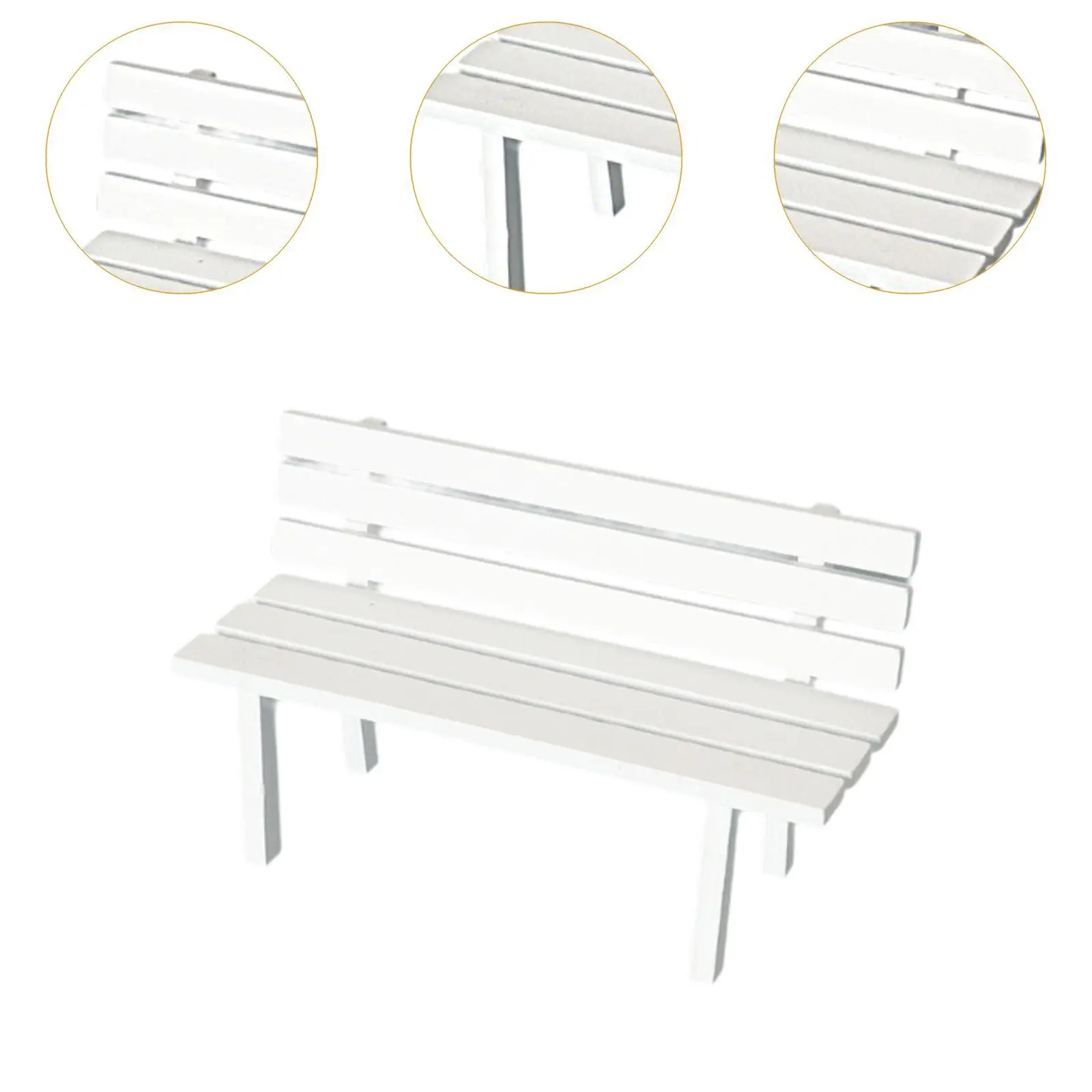 Accessorio da giardino fatato per panca con schienale in miniatura, mini modello di sedia per mobili da giardino per arredamento, micro ornamenti paesaggistici