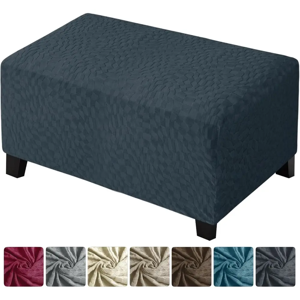 

ZNSAYOTX Ottoman Covers 2025 Fashion Rectangle Footrest Slipcovers, Universal Square Stool Cover with Elastic Bottom, Soft Durab