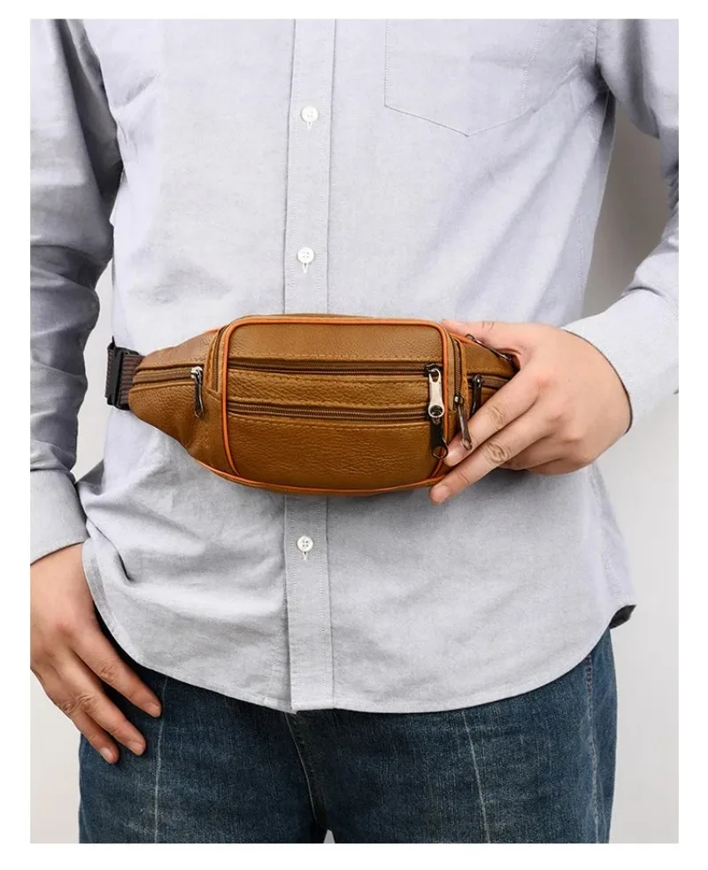 Umhängetasche Luxuriöses Design Langlebige Taschen Brusttasche Business Herren-Handtasche Schultertasche Herren Echtleder Brusttaschen – Detail 6