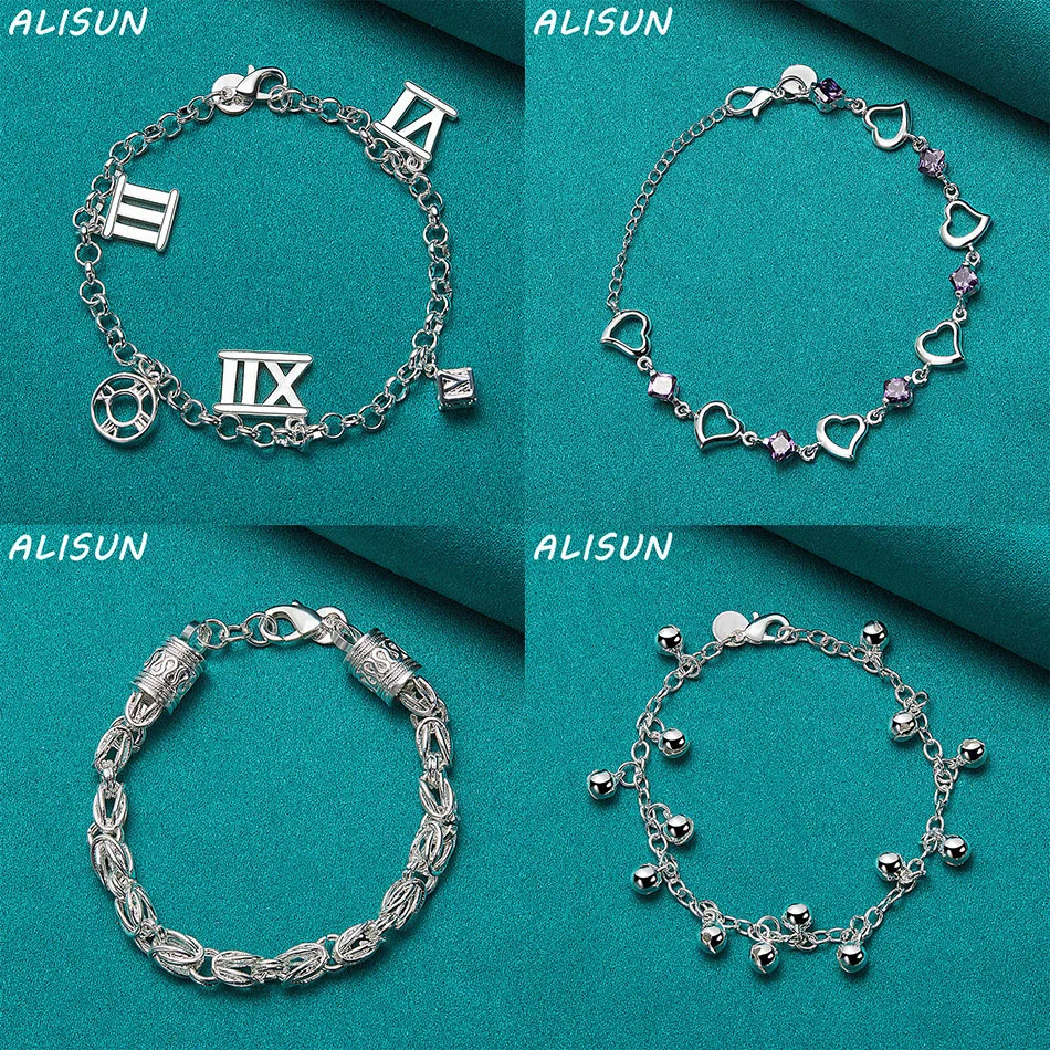 

ALISUN 925 Sterling Silver Design Bracelets For Women Men Charm Trend Birthday Gifts Fashion Party Fine Jewelry
