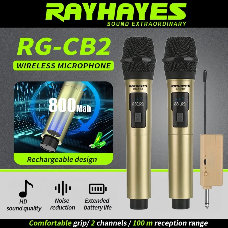 

RAYHAYES RG-CB2 Wireless Microphone Lossless audio quality Features a high-definition display Quick pairing