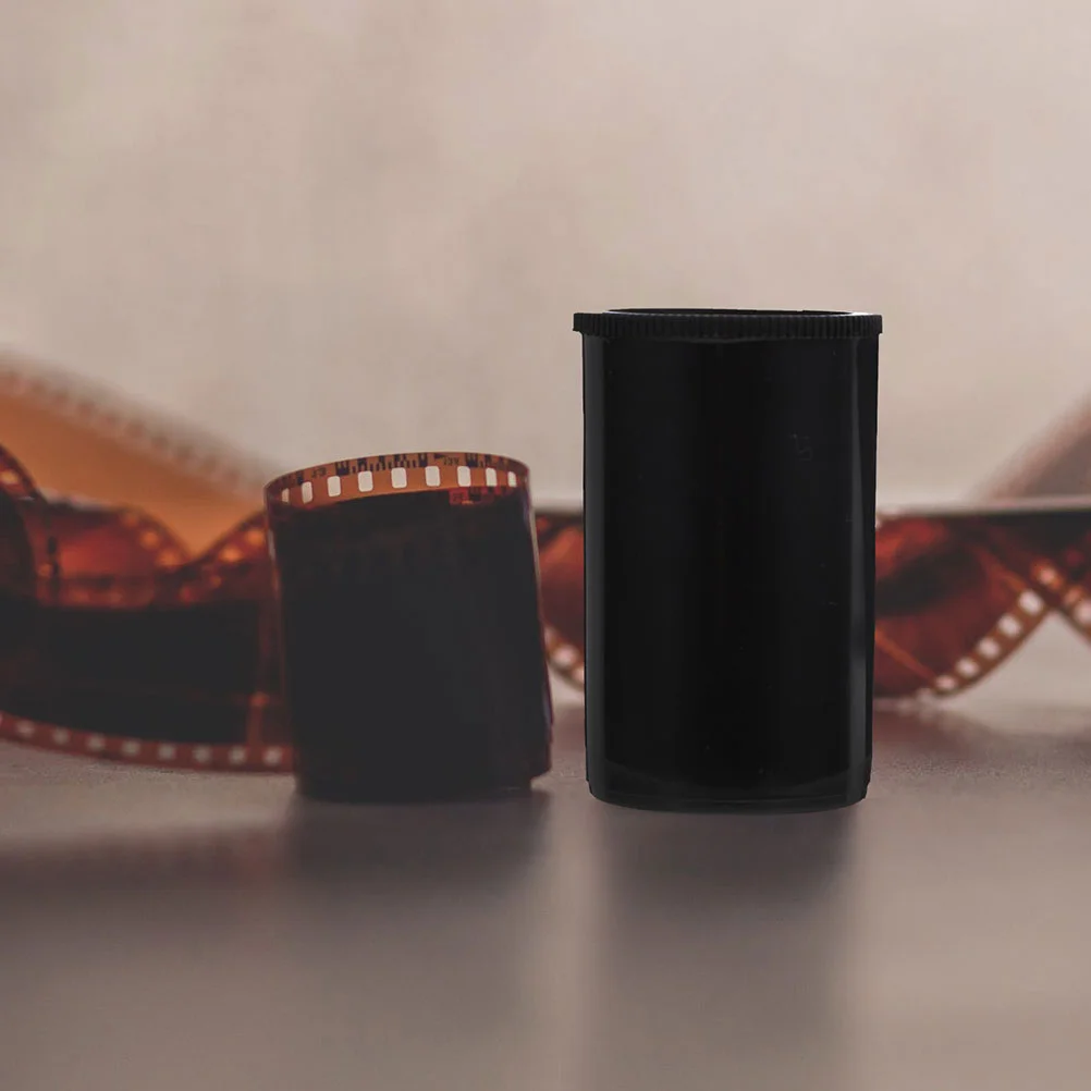 10 Pcs Film Box Canisters for Camera Black Plastic Storage Case Small Jars with Lids