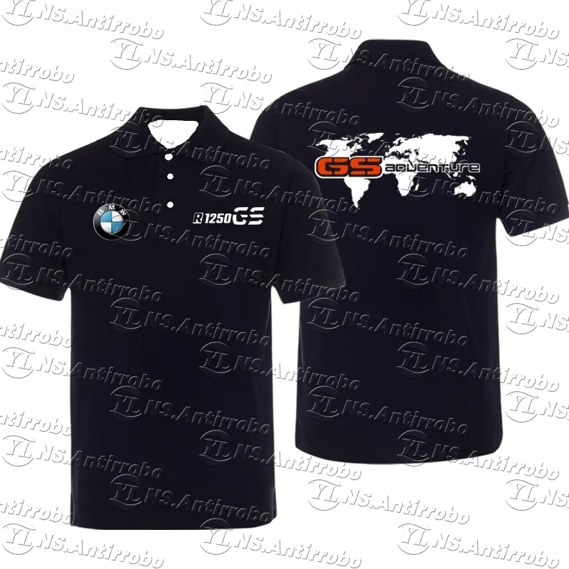 BMW دراجة نارية قميص بولو تي شيرت رجالي على الطرق الوعرة قميص بولو مطبوع الصيف الرياضة امتصاص العرق تنفس التجفيف السريع