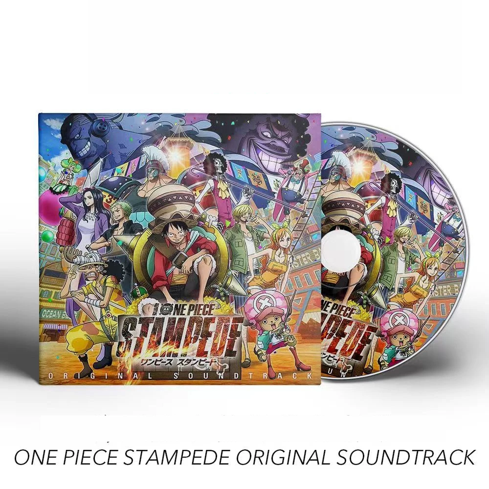 Anime ONE PIECE Kouhei Tanaka Music CD STAMPEDE OST Album 2pcs Compact Disc Cosplay Music Record Walkman Car Soundtracks Box Toy