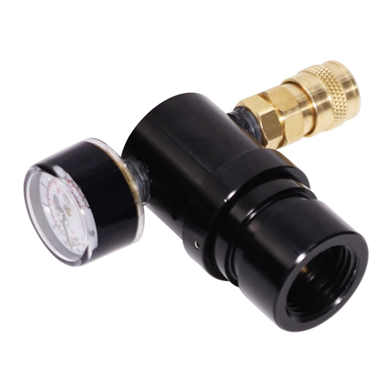 HPA Low Pressure Regulator T-Type Mini CO2 Regulator G1/2-14 Thread Regulator Output Pressure 230 Psi With Coupler Gauge