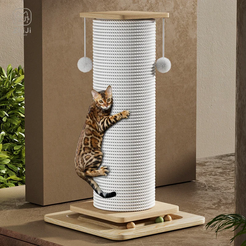Solid Wood Cat Scratching Board Extra Large Wear-resistant Cat Climbing Frame Integrated Type Silent and Anti Slip Pet Products
