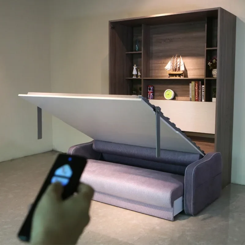 Bed with sofa Adult invisible folding bed Multifunctional hidden electric turning wall bed
