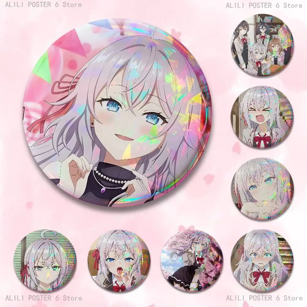 Alya R-Roshidere Badges 25 32 44 58 75 mm Round Cosplay Pin Bag Decor Fans Collect Friends Gifts Brooch Souvenir