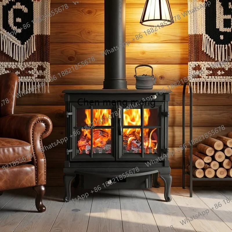 Real fire fireplace Firewood burning household independent living room B & B cast iron firewood heating fireplace