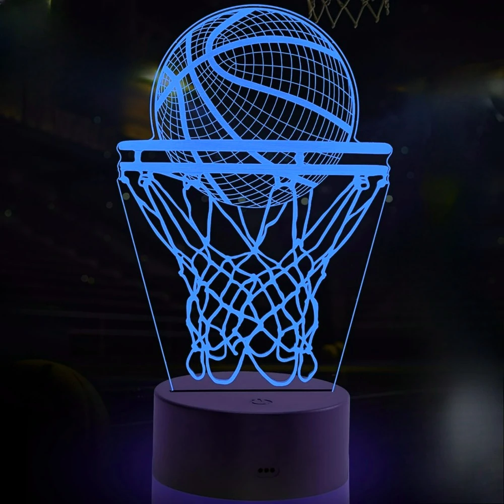 

Basketball Night Light 3D LED Night Lamp for Boys Bedroom Optical Illusion Lamp for Kids Room Decor Gifts for Basketball Lovers