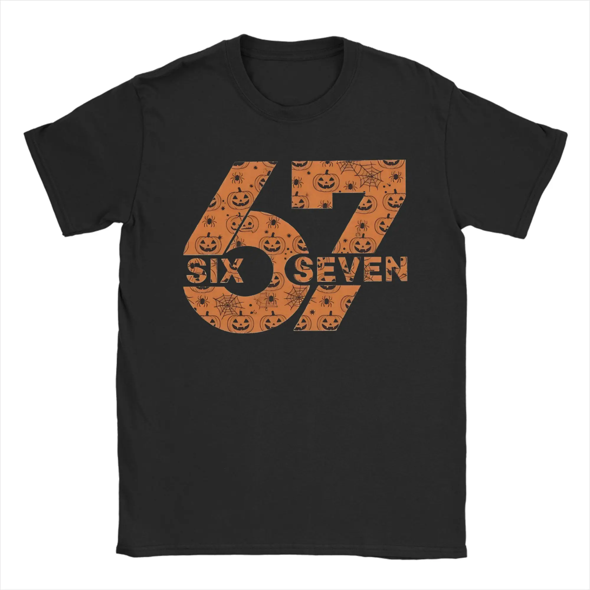 

67 Halloween Spider Web Pumpkin Men T Shirts Novelty Tee Shirt Short Sleeve Crew Neck T-Shirt 100% Cotton Printing Clothing