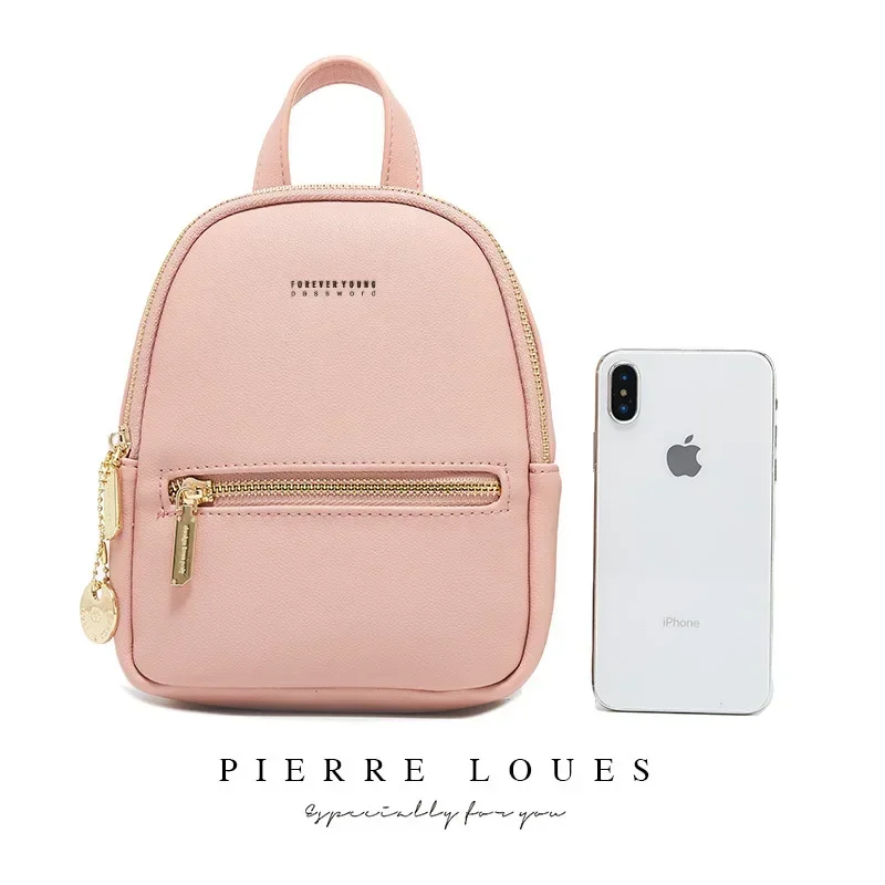 

2024 New PU Women's Backpack Korean Fashion Large Capacity Bag Minimalist Backpack