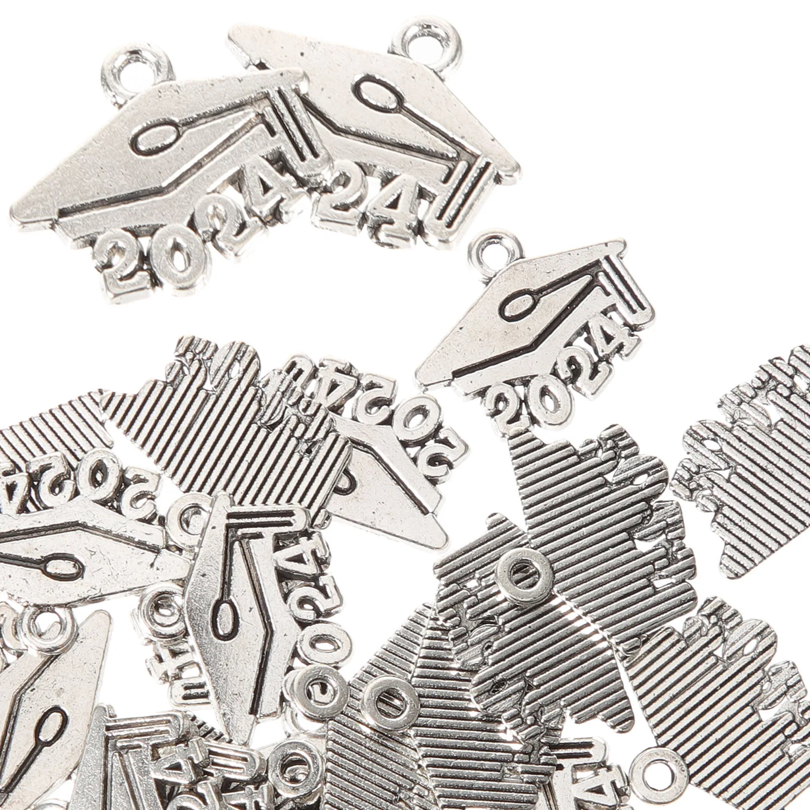 

20Pcs Metal 2024 Graduation Charms Alloy Durable Grad Cap Pendants DIY Earrings Necklace Keychain Jewelry Accessories