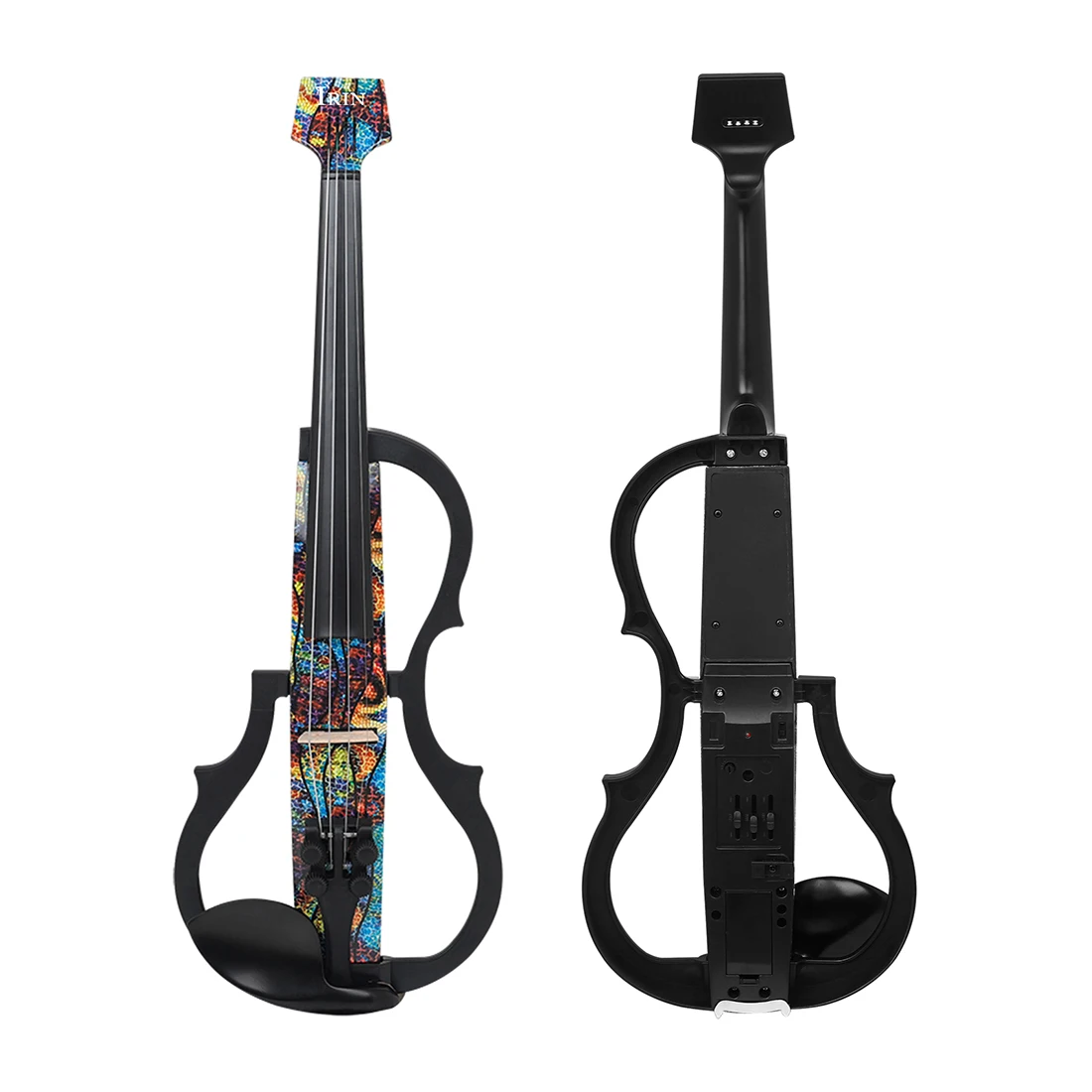 Professional Headless Electric Violin 4/4 Carbon Fiber Fiddle Electric Violin With Bow Carry Case Headphone Cable Shoulder Rest