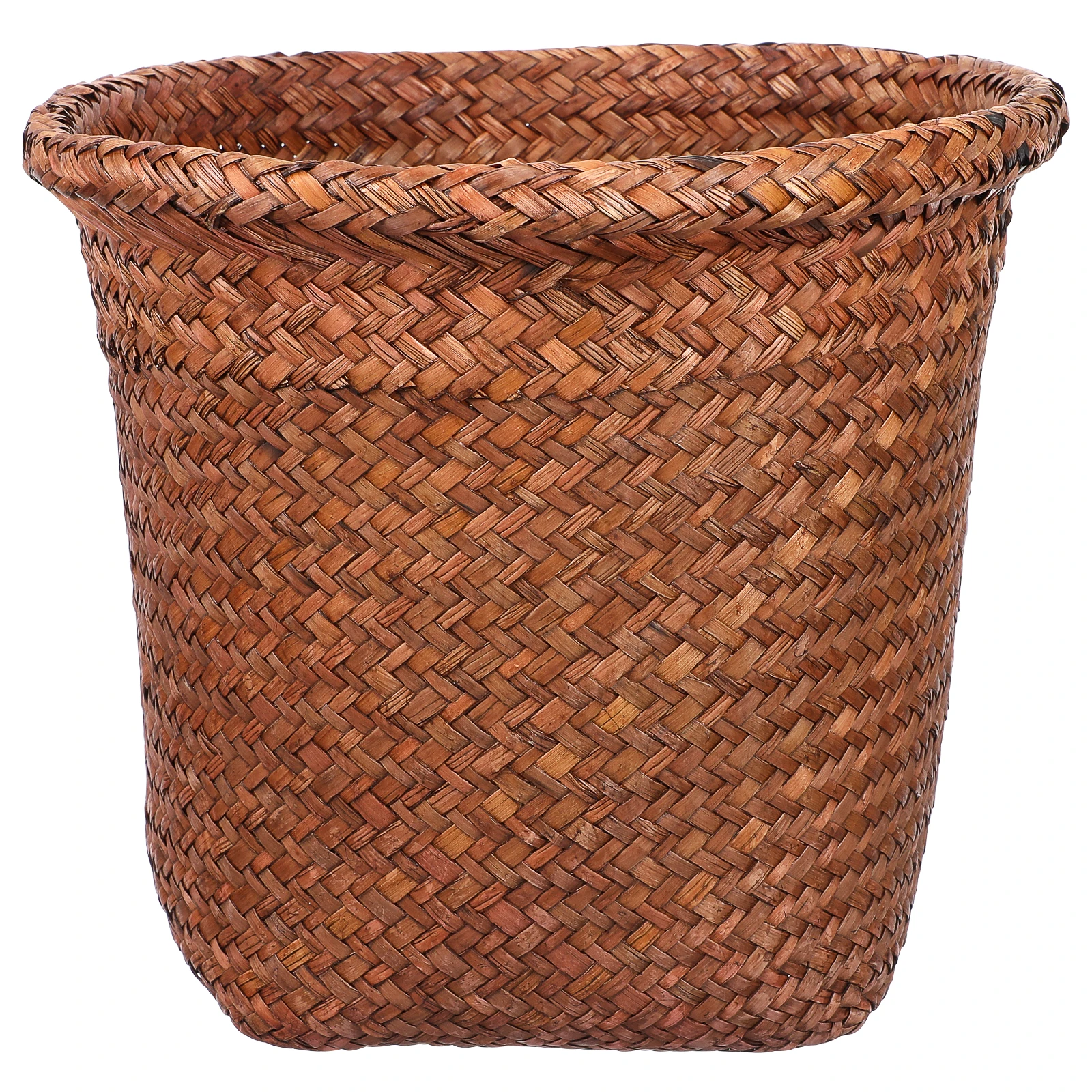 

1pc Straw Woven Storage Basket Large Trash Can Waste Paper Bins Home Office Garbage Container Bathroom Wastebasket Holder