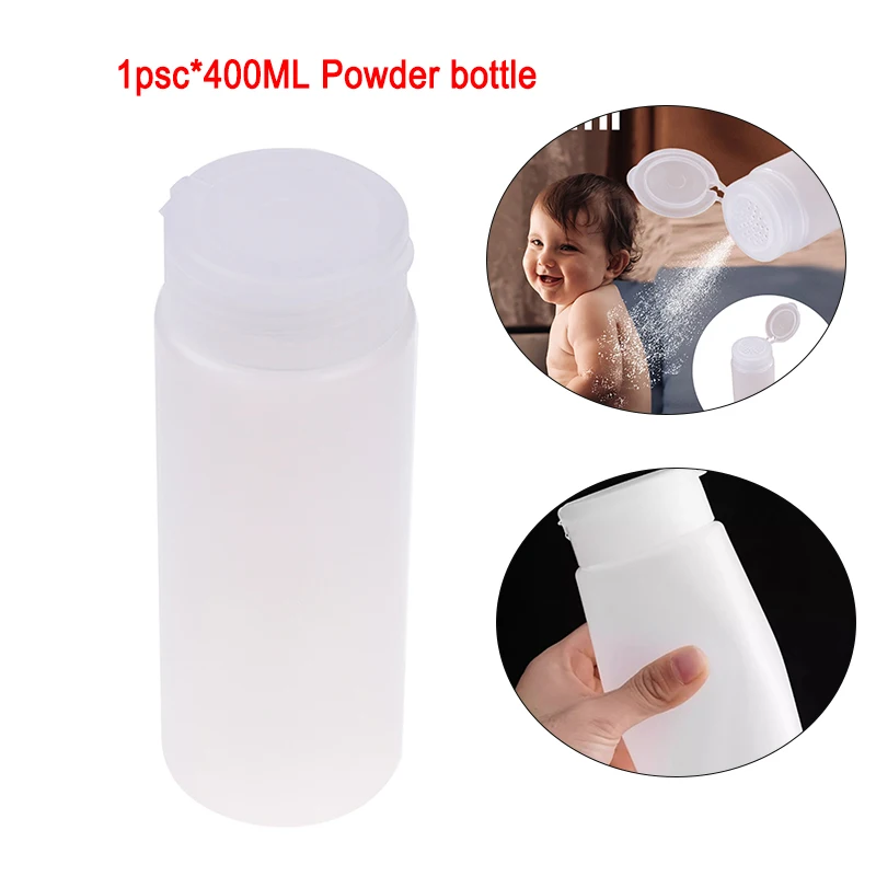 1PCS 400g Flip Cover Talcum Powder Bottle Refillable Cosmetic Powder Dispenser Plastic Powder Container Empty Pots Bottles