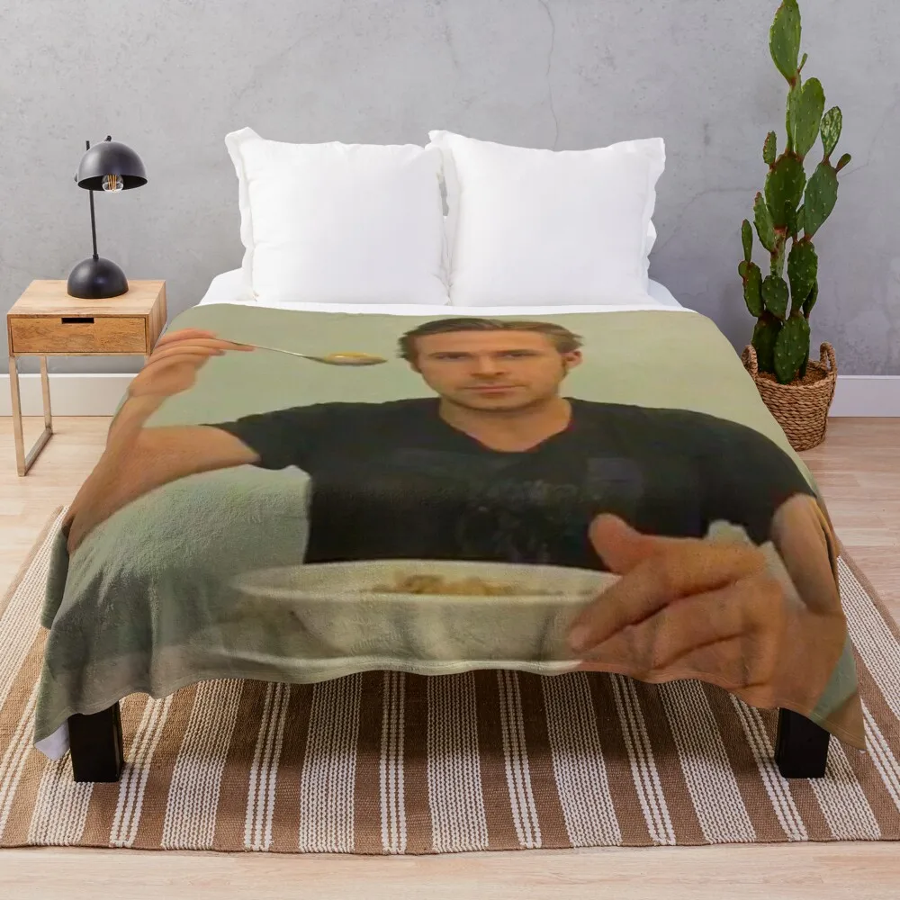 

ryan gosling eats his cereal Throw Blanket Sofa Throw Blankets For Baby Blankets