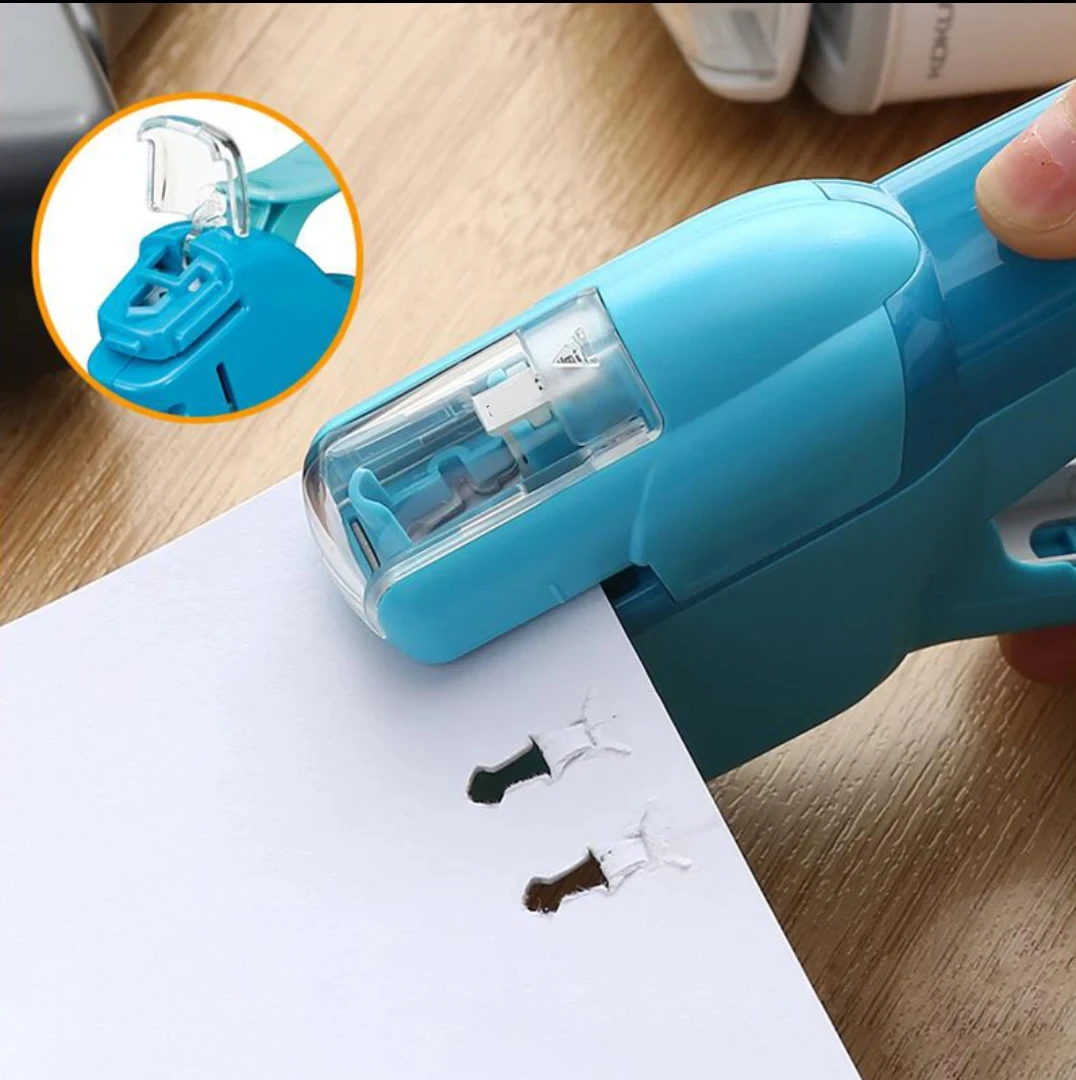 school supplies Stationery posters office supplies Non staple stapler embossing for students, labor-saving and portable useful