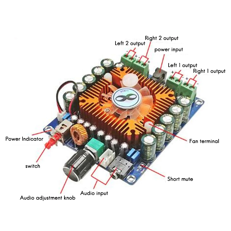 TDA7850 디지털 파워 앰프 보드 DC12-16V, 4 채널 4X50W 고출력 자동차 HIFI 오디오 파워 앰프 보드