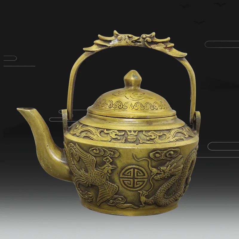 

Early handicrafts Patterns Brass Antiques Old Miscellaneous Copper handicrafts, brass wine jugs, teapots Qianlong annual system