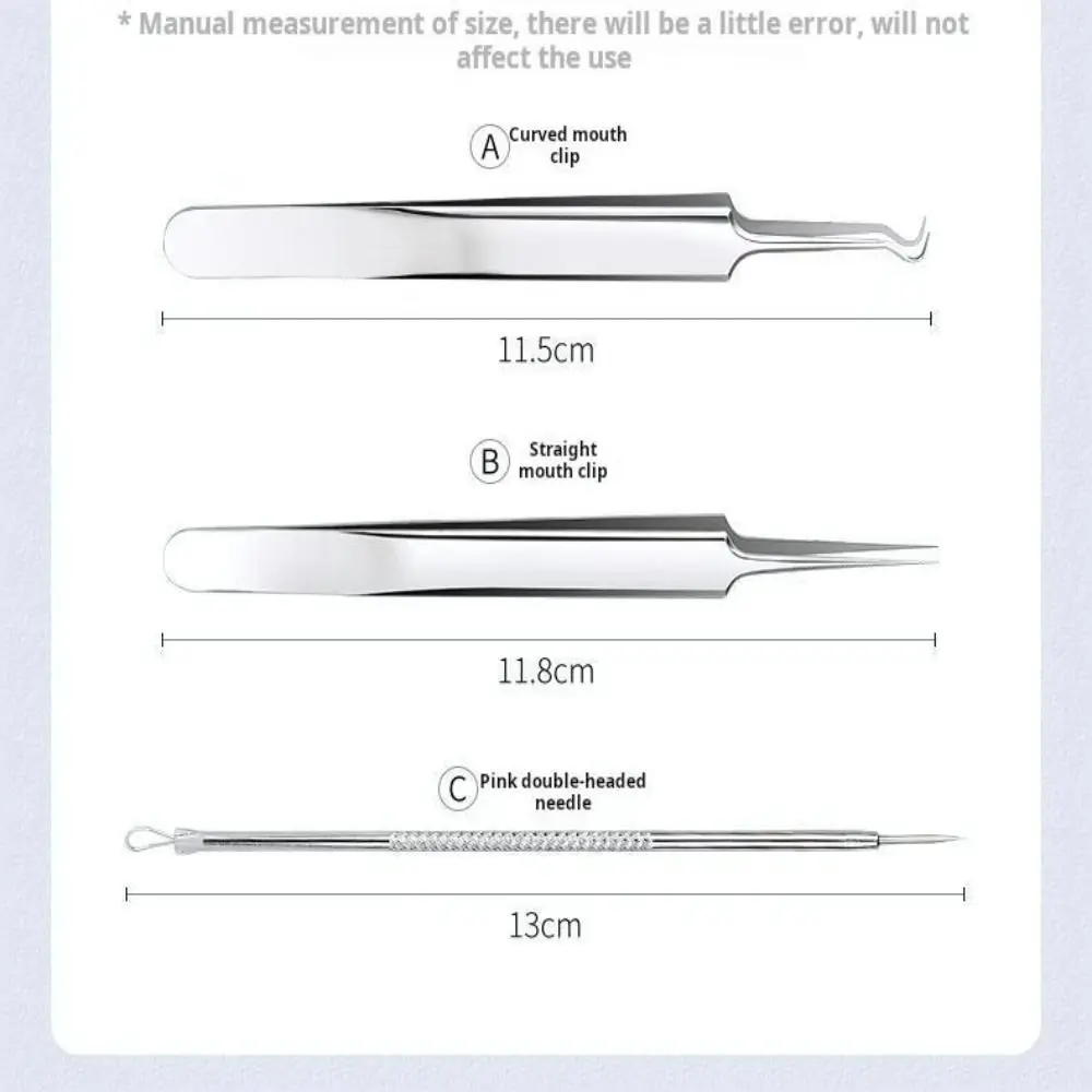 Premium gebogene Akne-Nadel, rostfrei, professionelles Mitesser-Pinzetten-Set, Gesichtspflege, hoher harter Mitesser-Entferner