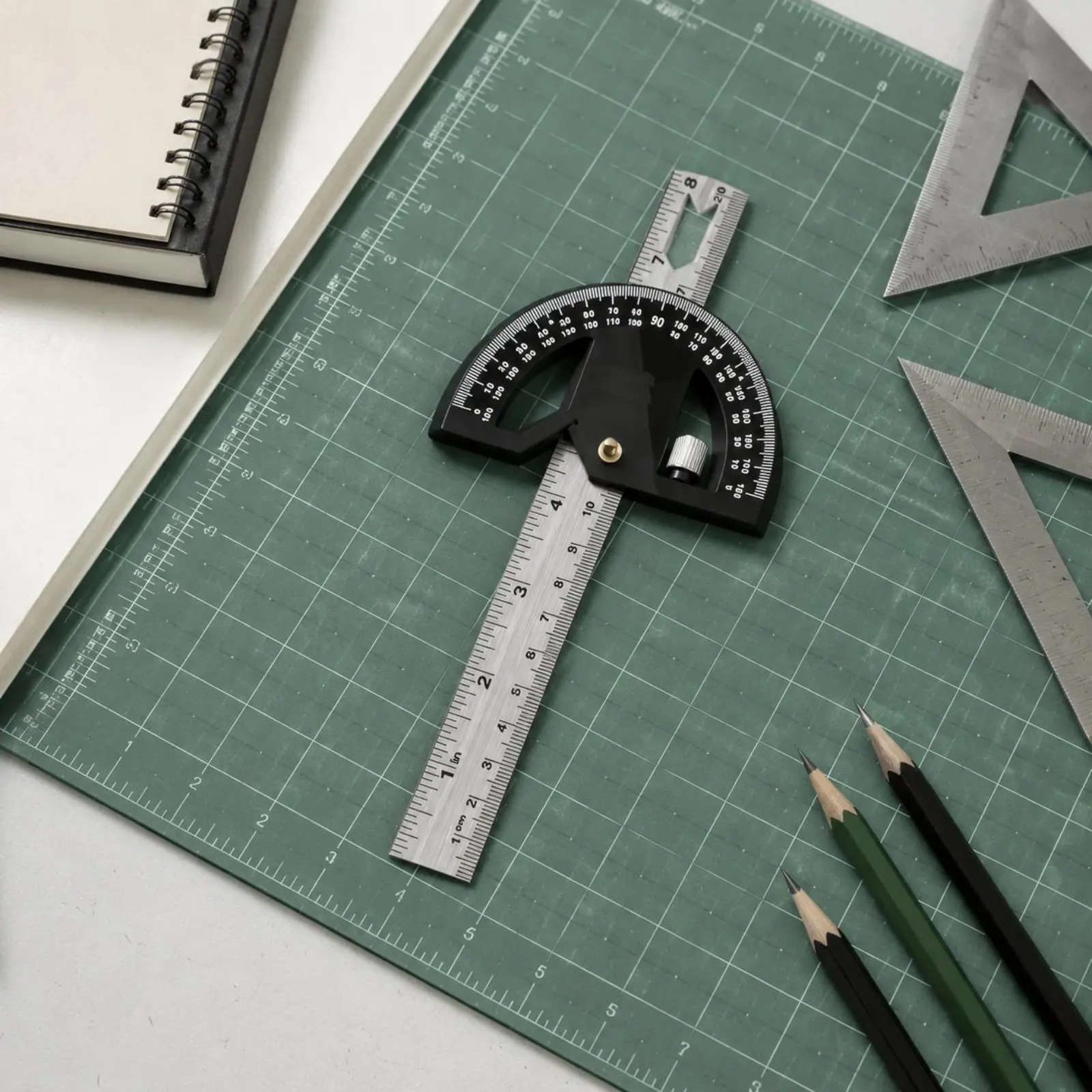 Picture 5: Adjustable Woodworking Square Stainless Steel Movable Angle Gauge Adjustable Protractor Square Multi Function for Carpenters
