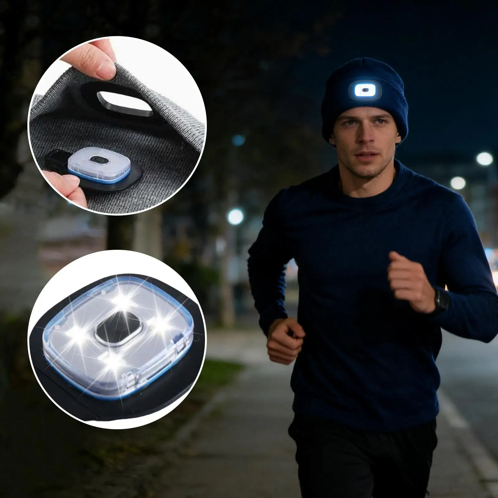 Beanie Light 3 Brightness Modes Waterproof Knit Hat LED Lamp For Nighttime Walking Camping Running Jogging Working Fishing Men