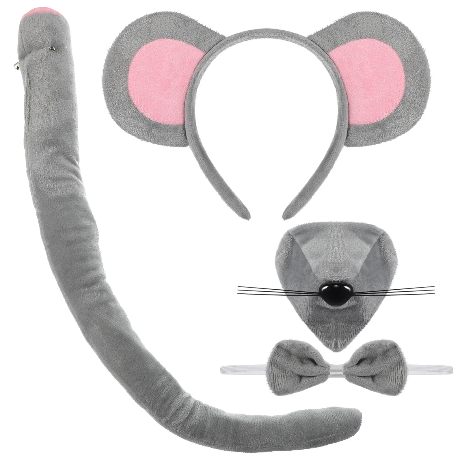 1 set Mouse Ears Headband Kids Costume Set Lightweight Party Wear For Birthday Christmas Cosplay Mask Masquerade Decorative