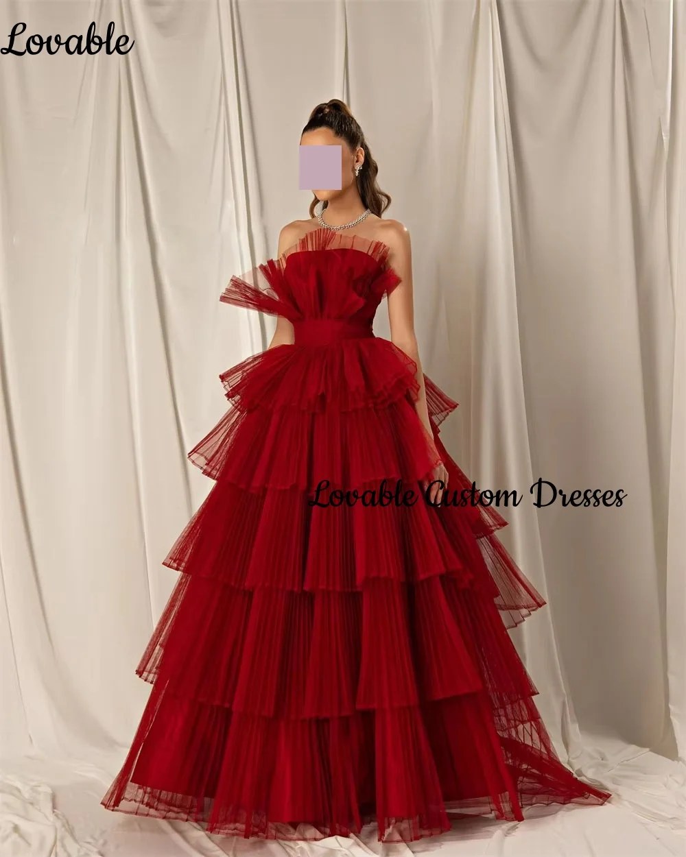 فسات Mohamed 1914 Personalisiertes Hochzeitskleid, trägerlos, mit Reißverschluss, formelle Anlässe, bodenlang, A-Linie, ärmellose Partykleider