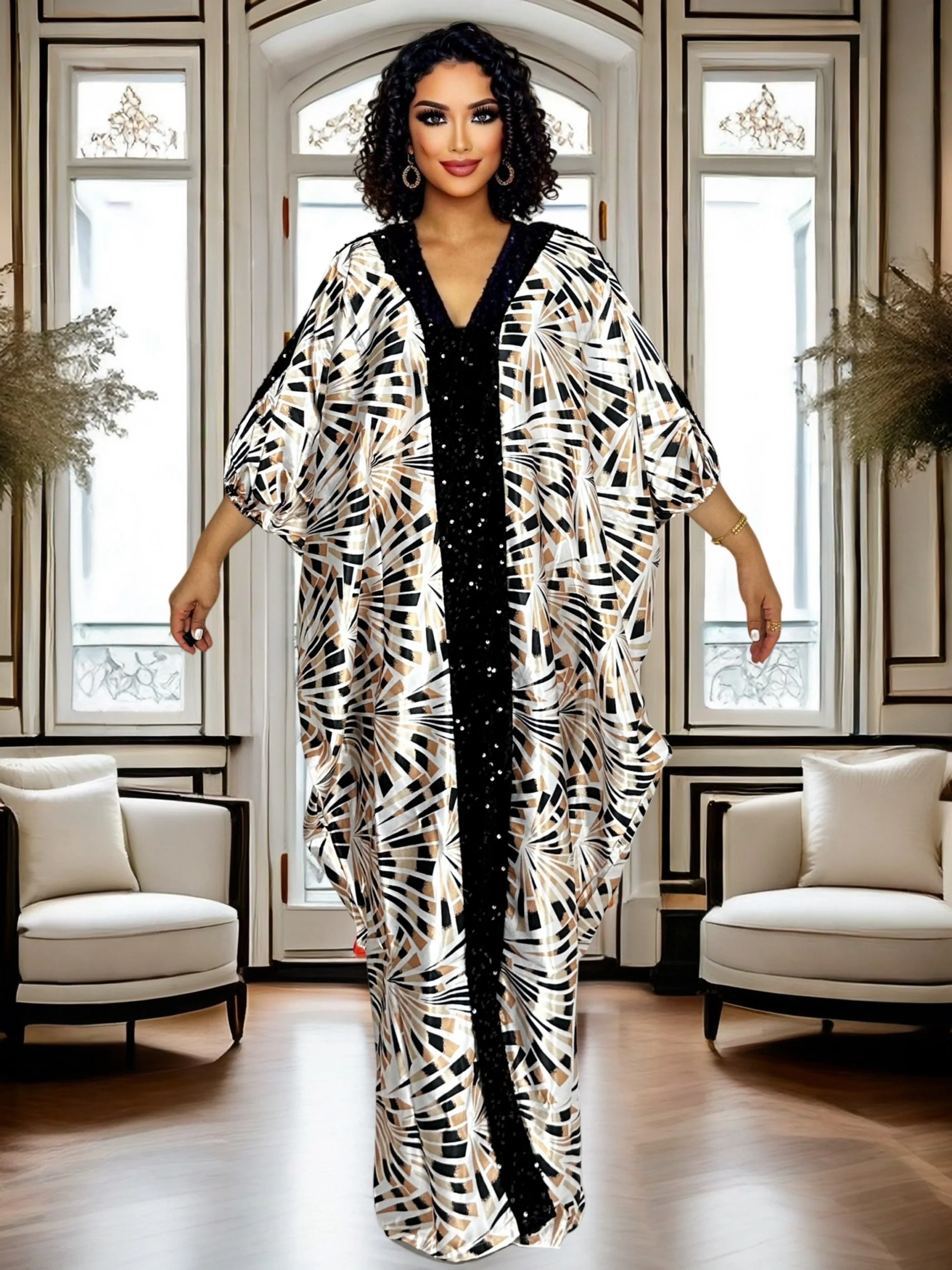 

Women's Sequins Print Bodycon Dress - Elegant Maxi Length Dress, Hot Item in Women's Dresses, with Eye - Catching Spark