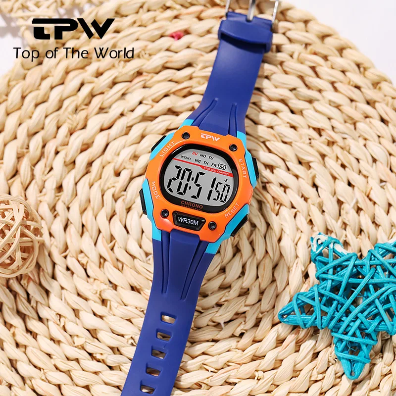 학생 시계 남성과 여성을 위한 다기능 전자 시계, 방수 발광 스포츠 전자 시계