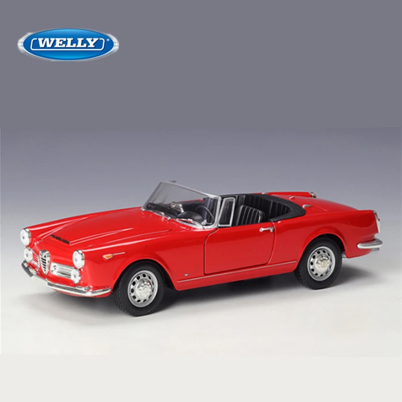 

WELLY 1:24 Alfa Romeo 2600 Spider Alloy Car Model Diecast Toy Metal Classic Sports Car Model Simulation Collection Children Gift